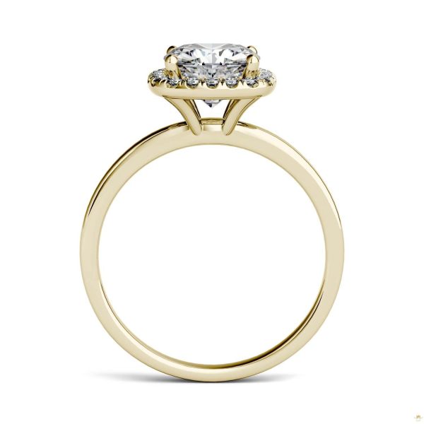 1.43 CTW   Cushion Moissanite Engagement Ring in 14K Yellow Gold - Image 3