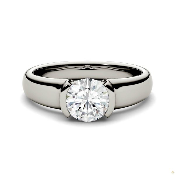 1.00 CTW   Round Moissanite Engagement Ring in 14K White Gold - Image 4