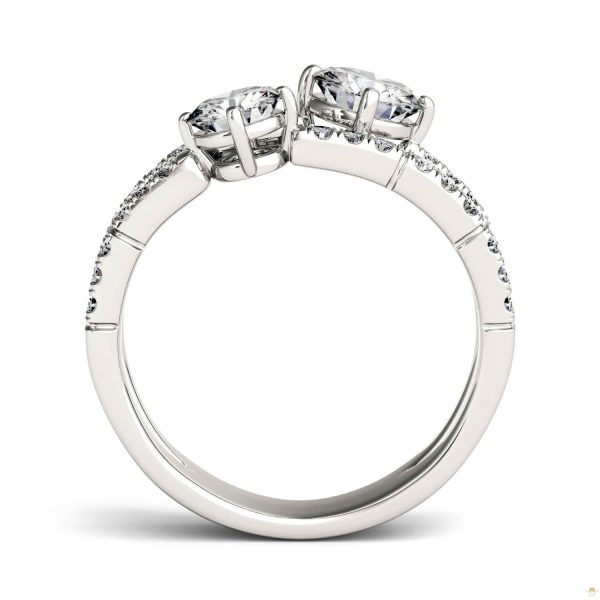 1.60 CTW   Round Moissanite Fashion Ring in 14K White Gold - Image 3