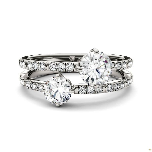 1.60 CTW   Round Moissanite Fashion Ring in 14K White Gold - Image 4
