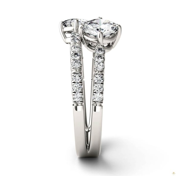 1.60 CTW   Round Moissanite Fashion Ring in 14K White Gold - Image 5