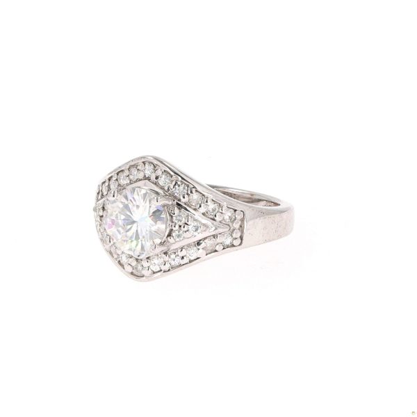 1.73 CTW   Round Near-Colorless Moissanite Fashion Solitaire Engagement Ring in Sterling Silver - Image 2