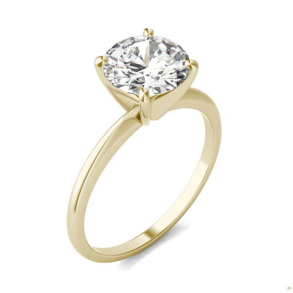 1.90 CTW   Round Moissanite Engagement Ring in 14K Yellow Gold - Image 2