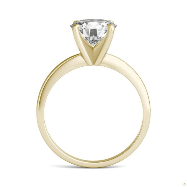 1.90 CTW   Round Moissanite Engagement Ring in 14K Yellow Gold - Image 3