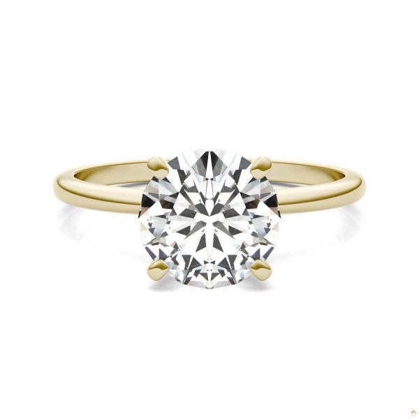 1.90 CTW   Round Moissanite Engagement Ring in 14K Yellow Gold - Image 4