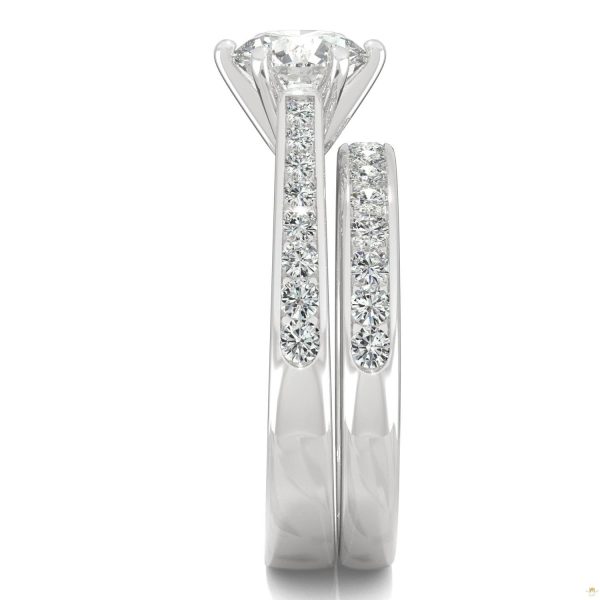 1.64 CTW   Round Moissanite Bridal Set in 14K White Gold - Image 5