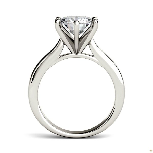 1.90 CTW   Round Moissanite Solitaire Ring in 14K White Gold - Image 3