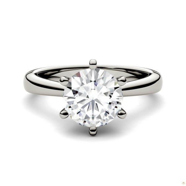 1.90 CTW   Round Moissanite Solitaire Ring in 14K White Gold - Image 4