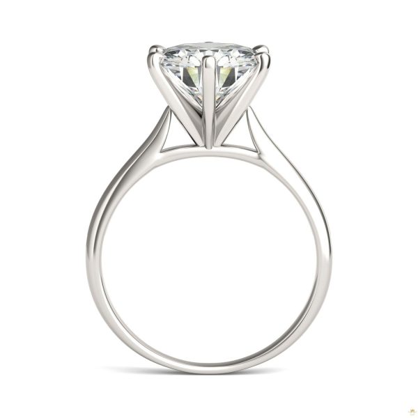 3.10 CTW   Round Moissanite Solitaire Ring in 14K White Gold - Image 3