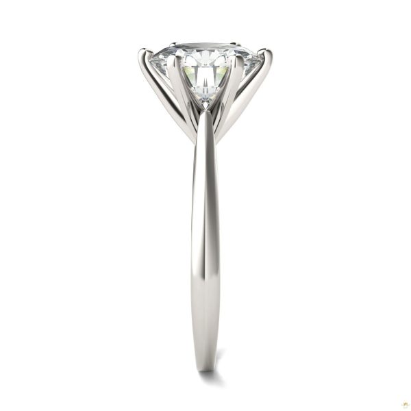 3.10 CTW   Round Moissanite Solitaire Ring in 14K White Gold - Image 5