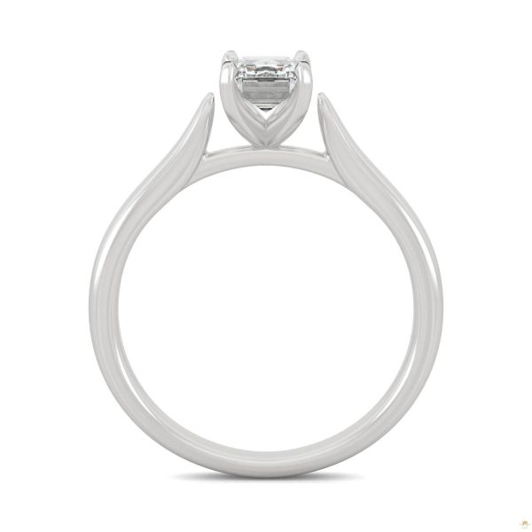 1.01 CTW   Emerald Moissanite Solitaire Ring in 14K White Gold - Image 3