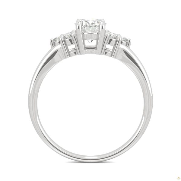 1.08 CTW   Oval Moissanite Engagement Ring in 14K White Gold - Image 3