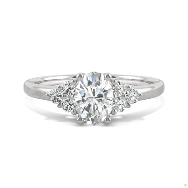 1.08 CTW   Oval Moissanite Engagement Ring in 14K White Gold - Image 4