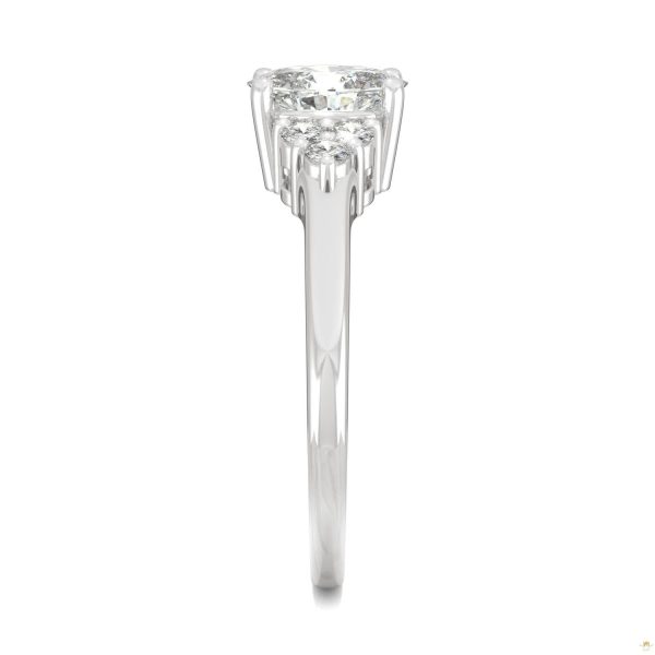 1.08 CTW   Oval Moissanite Engagement Ring in 14K White Gold - Image 5