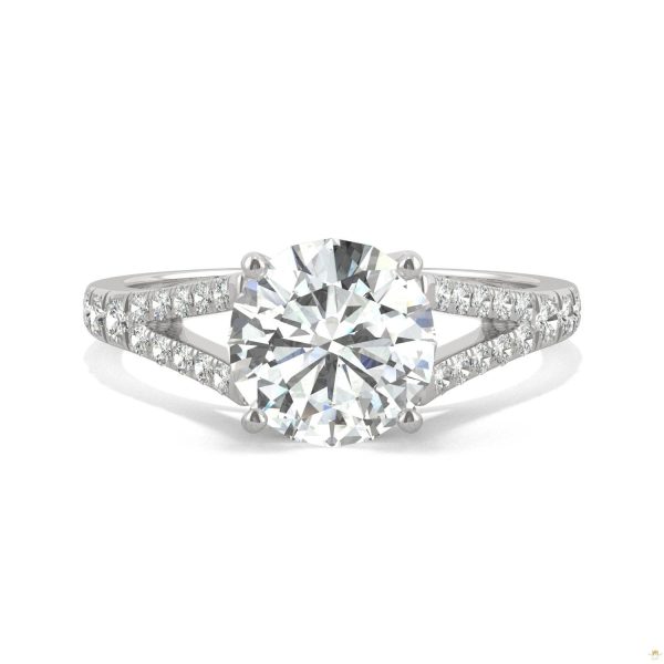 2.24 CTW   Round Moissanite Engagement Ring in 14K White Gold - Image 4
