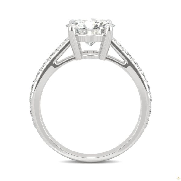 2.38 CTW   Round Moissanite Engagement Ring in 14K White Gold - Image 3
