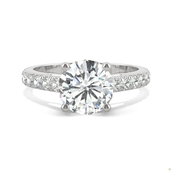 2.38 CTW   Round Moissanite Engagement Ring in 14K White Gold - Image 4