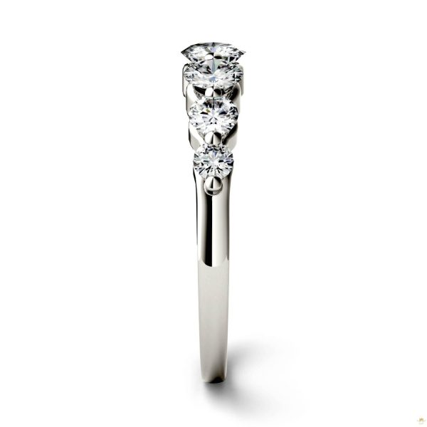 0.87 CTW   Round Moissanite Seven Stone Ring in 14K White Gold - Image 5