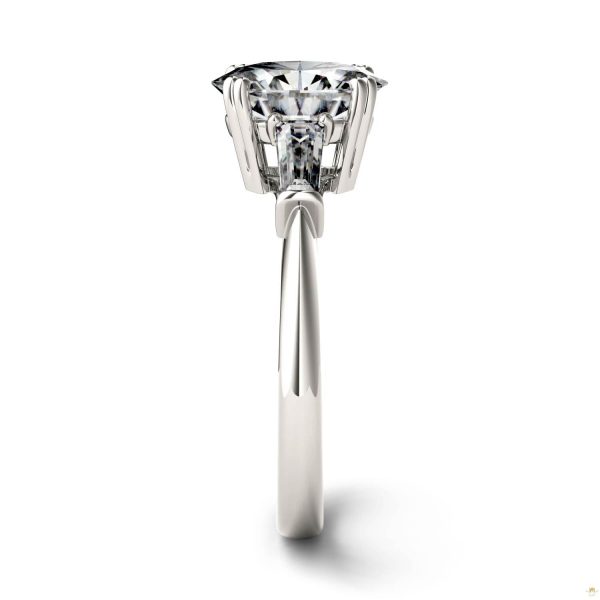 2.47 CTW   Oval Moissanite Engagement Ring in 14K White Gold - Image 5