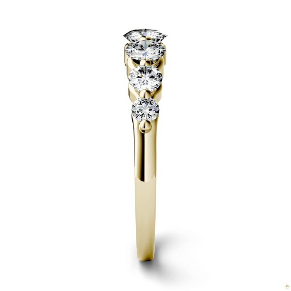 0.87 CTW   Round Moissanite Seven Stone Ring in 14K Yellow Gold - Image 5
