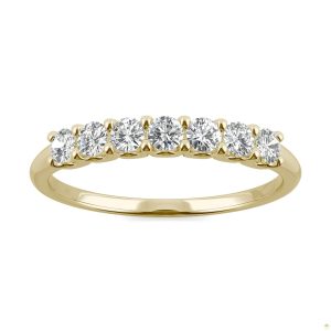 0.42 CTW   Round Moissanite Anniversary Band in 14K Yellow Gold