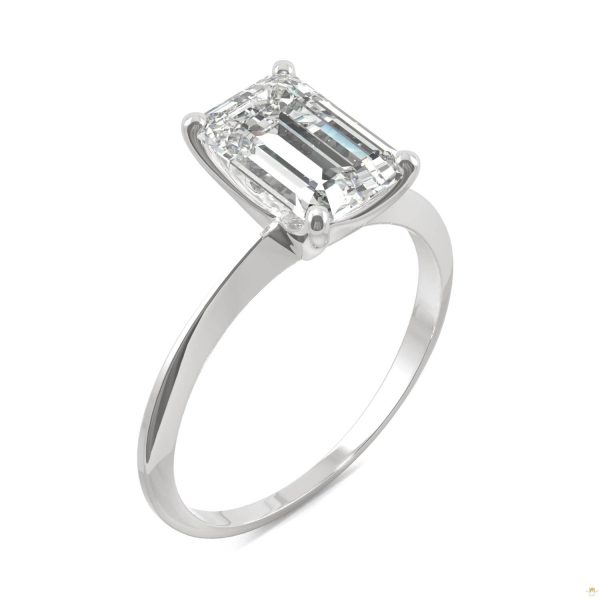 2.52 CTW   Emerald Moissanite Engagement Ring in 14K White Gold - Image 2
