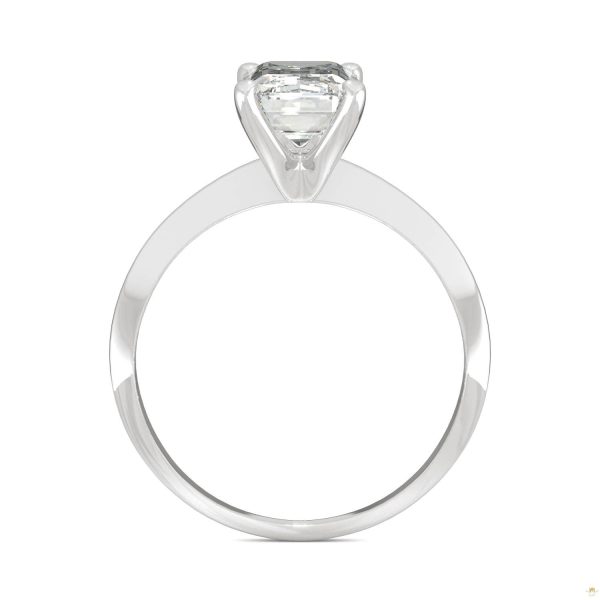 2.52 CTW   Emerald Moissanite Engagement Ring in 14K White Gold - Image 3