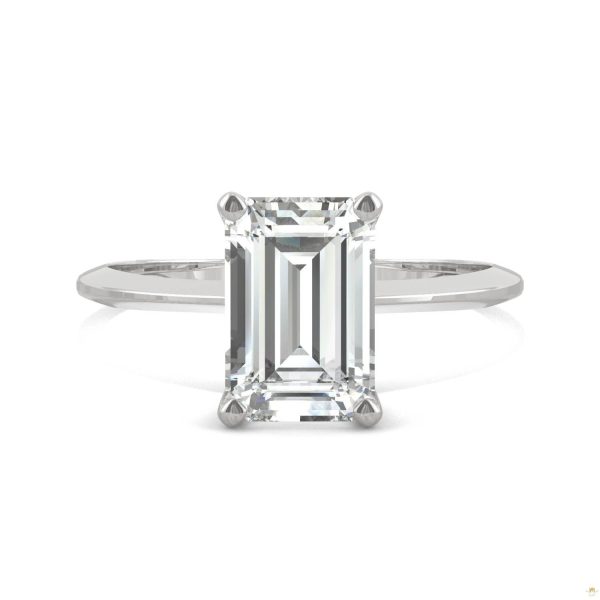 2.52 CTW   Emerald Moissanite Engagement Ring in 14K White Gold - Image 4