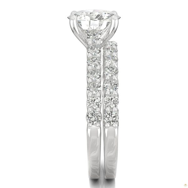 2.37 CTW   Round Moissanite Bridal Set in 14K White Gold - Image 5