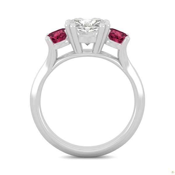3.40 CTW   Cushion Moissanite Engagement Ring in 14K White Gold - Image 3
