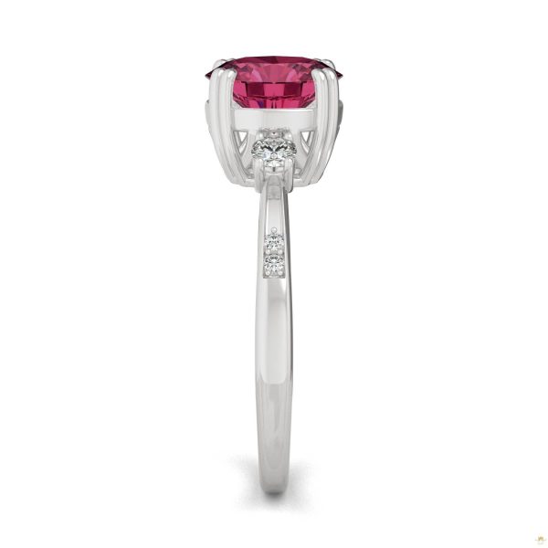 2.84 CTW   Round Ruby Basket Ring in 14K White Gold - Image 5