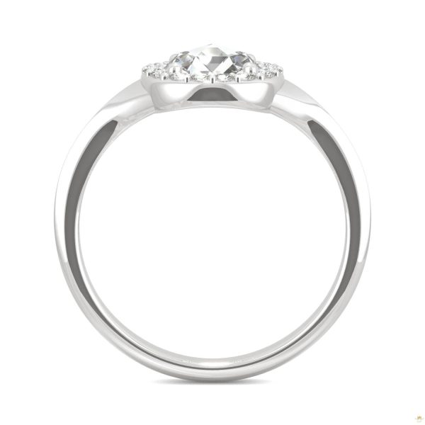 0.60 CTW   Round Moissanite Halo Ring in 14K White Gold - Image 3