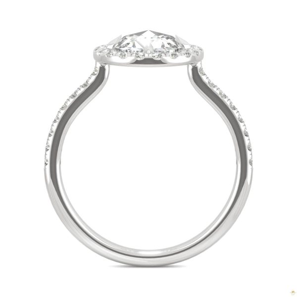 1.56 CTW   Round Moissanite Halo Ring in 14K White Gold - Image 3