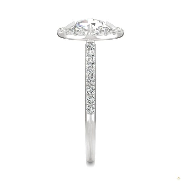 1.56 CTW   Round Moissanite Halo Ring in 14K White Gold - Image 5