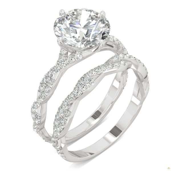 2.64 CTW   Round Moissanite Pave Set in 14K White Gold - Image 2