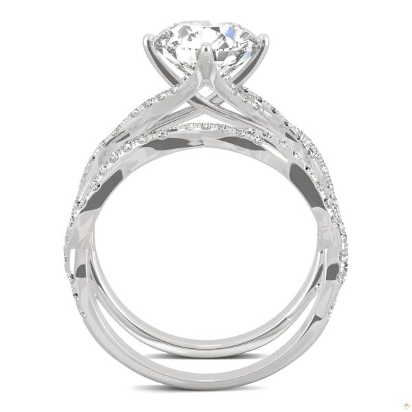 2.64 CTW   Round Moissanite Pave Set in 14K White Gold - Image 3