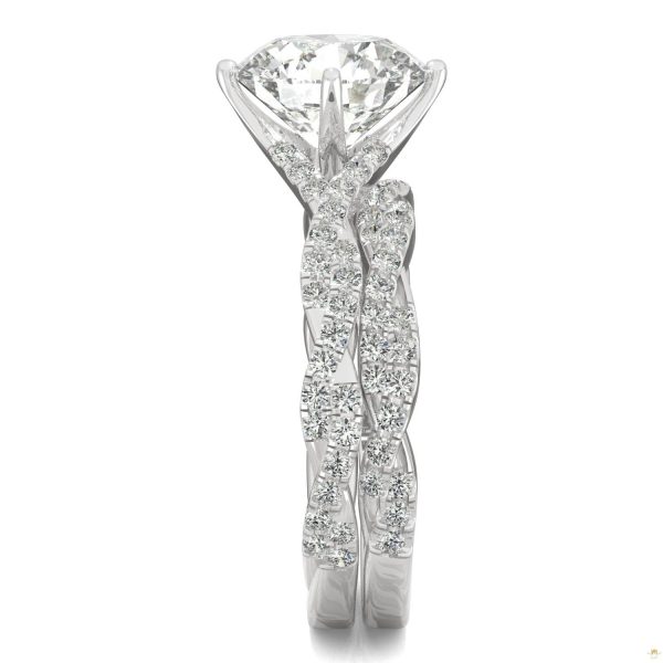 2.64 CTW   Round Moissanite Pave Set in 14K White Gold - Image 5