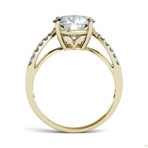 2.92 CTW   Round Moissanite Engagement Ring in 14K Yellow Gold - Image 3