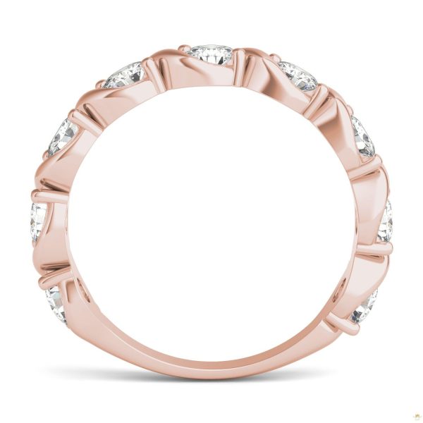 0.90 CTW   Round Moissanite Anniversary Band in 14K Rose Gold - Image 3