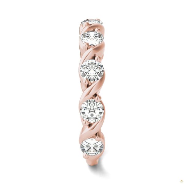 0.90 CTW   Round Moissanite Anniversary Band in 14K Rose Gold - Image 5