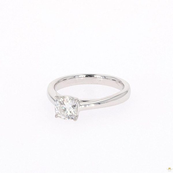 1.10 CTW   Cushion Moissanite Four Prong Solitaire Engagement Ring in Sterling Silver - Image 2