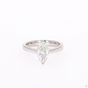 1.80 CTW   Marquise Moissanite Two Prong Solitaire Ring in Sterling Silver