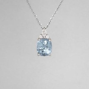 Aquamarine & Diamond Necklace